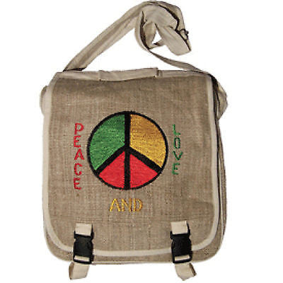 Peace Love Irie Hemp Boho Rastafari Rasta Shoulder Bag Reggae Marley Hawaii IRIE