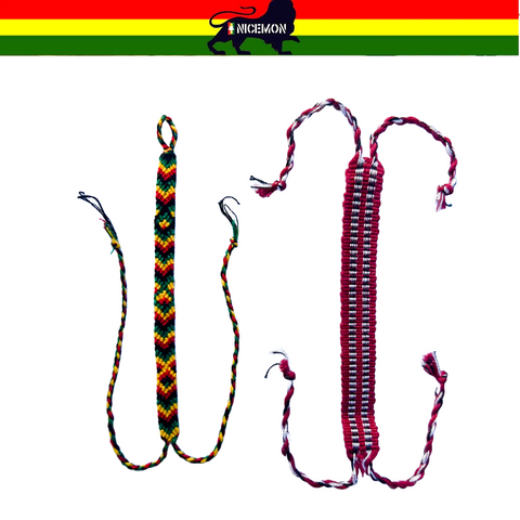 Lot of 2 String Friendship Wrist Ankle Bracelet Hippie Rasta Reggae Irie Cool Runnings