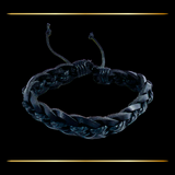 3 Bracelet Bundle Braided Adjustable String Faux Leather & Stretch Fit Wood Bead