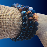 Lot Of 3 Bead Wrist Cuff Wrist Bracelet Hippie Bob Reggae One Love IRIE