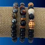 Lot Of 3 Bead Wrist Cuff Wrist Bracelet Hippie Bob Reggae One Love IRIE