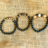 Lot Of 3 Bead Wrist Cuff Wrist Bracelet Hippie Bob Reggae One Love IRIE