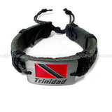 Trinidad Tobago Flag Faux Leather Wrist Cuff Wrist Bracelet Soca Reggae Party