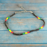 Ladies Rasta Anklet Glass Beads Bracelet Reggae Jamaica Hawaii Adjustable 2-3 MM