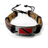 Trinidad Tobago Flag Faux Leather Wrist Cuff Wrist Bracelet Soca Reggae Party