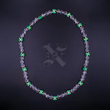 Jamaica Fimo Bead Clear Faceted Bead Necklace Reggae Rasta Necklaces 20"