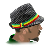 Rasta Striped Fedora Trilby Boho Reggae Music Festival Hat Dancehall Roots Wear