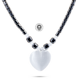 Hematite Choker Necklace Pendant Peace Hematite Fashion Necklace Unisex 18" (Copy)