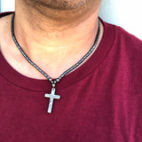 Hematite Choker Necklace Jesus Christ Messiah Hematite Pendant Necklace 18"