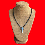 Hematite Choker Necklace Jesus Christ Messiah Hematite Pendant Necklace 18"