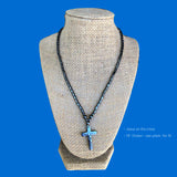 Hematite Choker Necklace Jesus Christ Messiah Hematite Pendant Necklace 18"