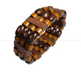 Rasta Afro Color Wood Bead Band Bracelet Wrist Bracelet Cuff Stretch to fit 1SZ