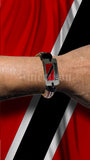 Trinidad Tobago Flag Faux Leather Wrist Cuff Wrist Bracelet Soca Reggae Party