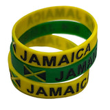 Lot of 3 Jamaica Trinidad Flag Silicone Rubber Wristbands Bracelet Flexible