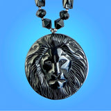 Hematite Necklace Lion Pendant Jah Love Rasta Africa Reggae Rasta 26"