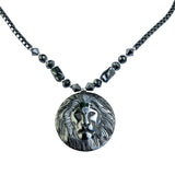 Hematite Necklace Lion Pendant Jah Love Rasta Africa Reggae Rasta 26"