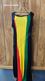 Reggae Rasta Colors Ladies Ethnic Africa Caribbean Jamaica Beach Maxi Long Dress