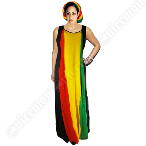 Rasta Colors Maxi Long Dress Ladies Empress Caribbean Vibes Jamaica