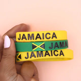 Lot of 3 Jamaica Trinidad Flag Silicone Rubber Wristbands Bracelet Flexible