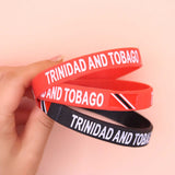 Lot of 3 Jamaica Trinidad Flag Silicone Rubber Wristbands Bracelet Flexible