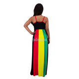 Reggae Rasta Colors Ladies Ethnic Africa Jamaica Beach Maxi Long Dress One Size Fit