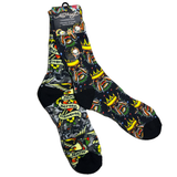 Ed Hardy Men's 2 Pair Cushioned Crew Socks Black Shoe 6-12 M/L