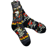 Ed Hardy Men's 2 Pair Cushioned Crew Socks Black Shoe 6-12 M/L