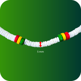White Puka Seashell Shell Choker Surfer Necklace Reggae Jamaica Rasta Unisex 18"