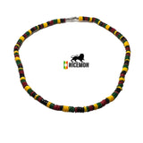 Puka Shell Round Chip Mens and Womens Reggae Surfer Hawaii Jamaica Necklace 18"