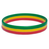 Lot of 3 Jamaica Trinidad Flag Silicone Rubber Wristbands Bracelet Flexible