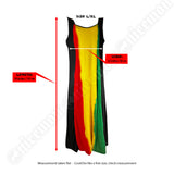 Rasta Colors Maxi Long Dress Ladies Empress Caribbean Vibes Jamaica