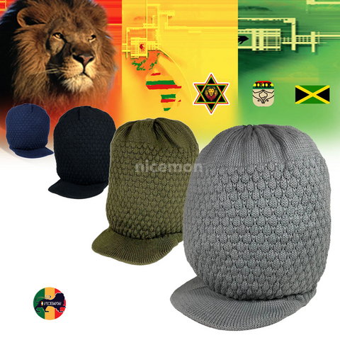 Natty Dreadlocks Rasta Hat Cap Peak Jamaica Caps Selassie Africa Marley [ XL ]