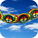 Rasta Leather Bracelet Red Gold Green Peace Sign One Love Jamaica Reggae Marley