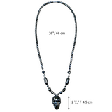 Hematite Necklace Lion Pendant Jah Love Rasta Africa Reggae Rasta 26"