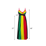 Reggae Rasta Colors Ladies Ethnic Africa Jamaica Beach Maxi Long Dress One Size Fit