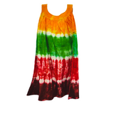 Tie Dye Dresses Women Ladies Beach Hawaii Jamaica Cotton Midi Dress Free Size