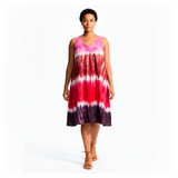 Tie Dye Dresses Women Ladies Beach Hawaii Jamaica Cotton Midi Dress Free Size