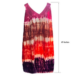 Tie Dye Dresses Women Ladies Beach Hawaii Jamaica Cotton Midi Dress Free Size