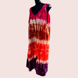 Tie Dye Dresses Women Ladies Beach Hawaii Jamaica Cotton Midi Dress Free Size