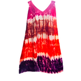 Tie Dye Dresses Women Ladies Beach Hawaii Jamaica Cotton Midi Dress Free Size