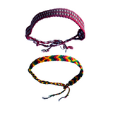 2pc Rasta Friendship Bracelet Set Braided String Hippie Boho Reggae Woven Cotton