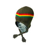 Rasta Chullo Hat Beanie Earflaps Jamaica Reggae Dreadlock Ski Cap Artisan Style