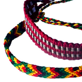 2pc Rasta Friendship Bracelet Set Braided String Hippie Boho Reggae Woven Cotton