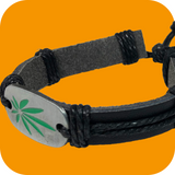 Rastafari Faux Leather Rasta Cuff Bracelet Canna Leaf Reggae Bob Irie Wristband