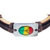 Rasta Peace Sign Boho Bohemian Tribal Ethnic Retro Vintage Surfer Bob Festival