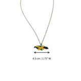 Jamaica Map Silver Chain Necklace Pendant One Love Rasta Africa Reggae