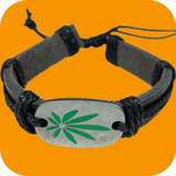 Rastafari Faux Leather Rasta Cuff Bracelet Canna Leaf Reggae Bob Irie Wristband