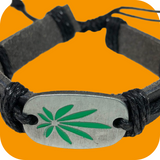 Rastafari Faux Leather Rasta Cuff Bracelet Canna Leaf Reggae Bob Irie Wristband