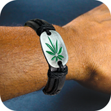 Rastafari Faux Leather Rasta Cuff Bracelet Canna Leaf Reggae Bob Irie Wristband