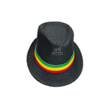 Rasta Striped Fedora Trilby Boho Reggae Music Festival Hat Dancehall Roots Wear